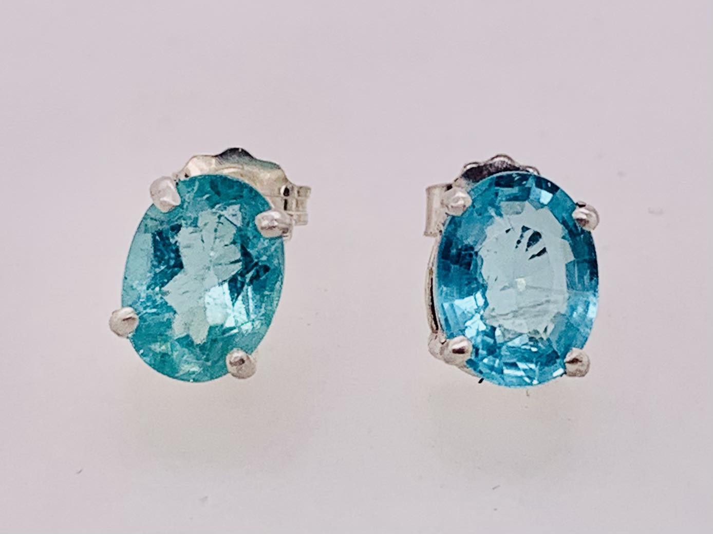 Sterling Silver Apatite Stud Earrings