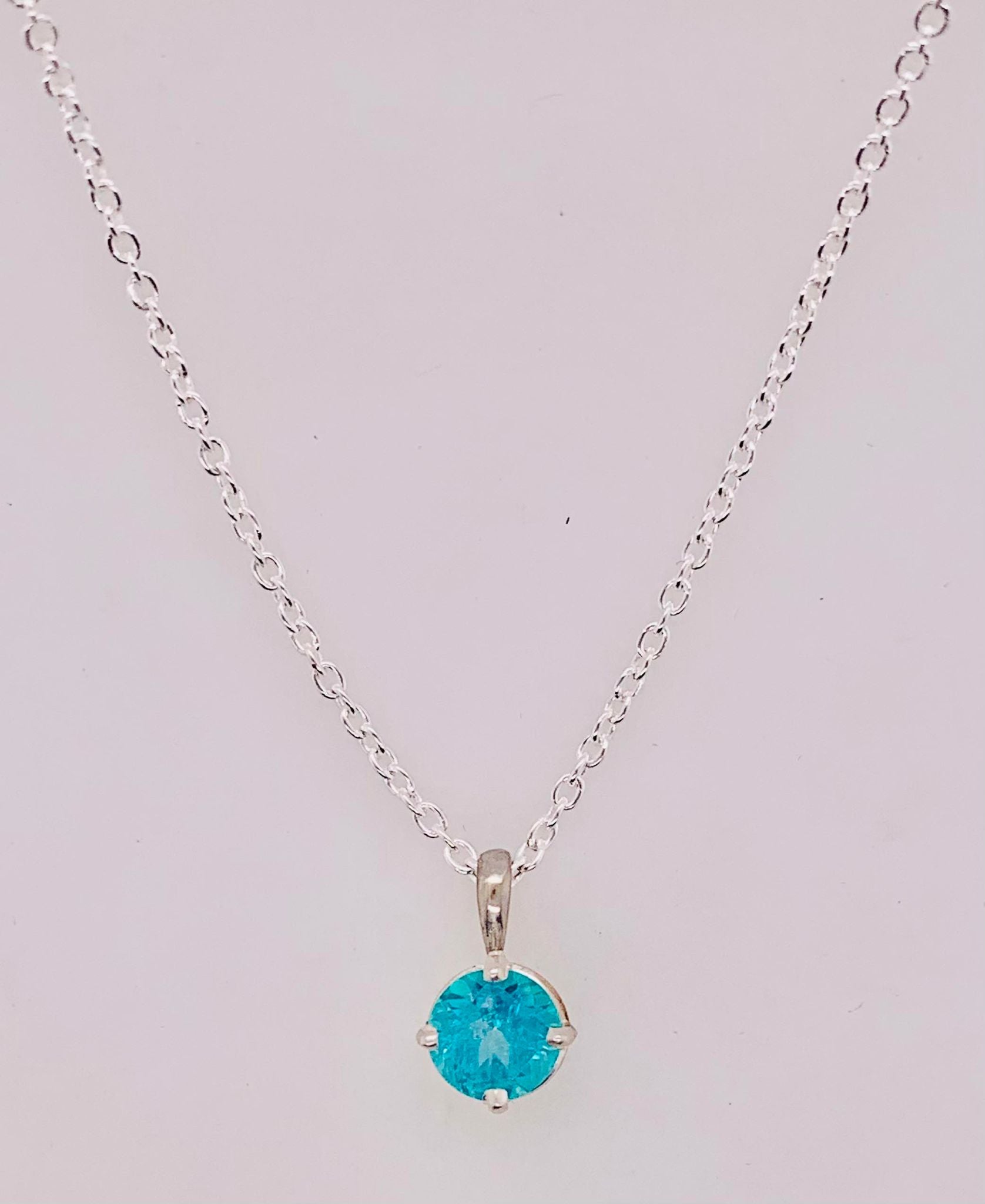 Sterling Silver Apatite Pendant Necklace