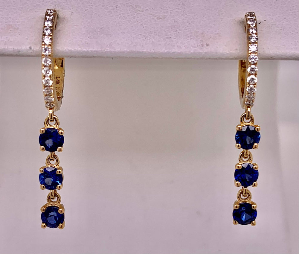 14K Sapphire & Diamond Earrings