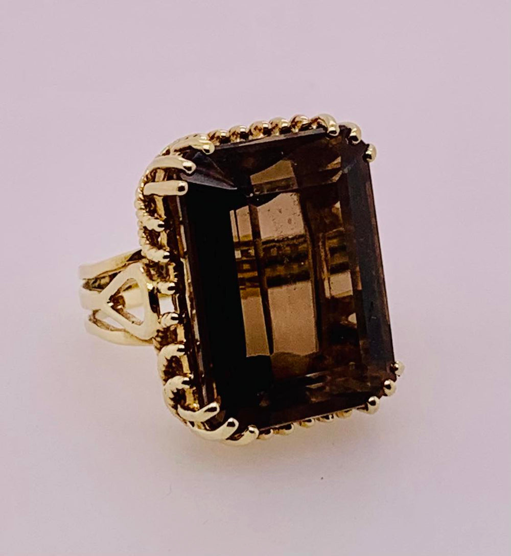 10K Estate Smokey Quartz Ring