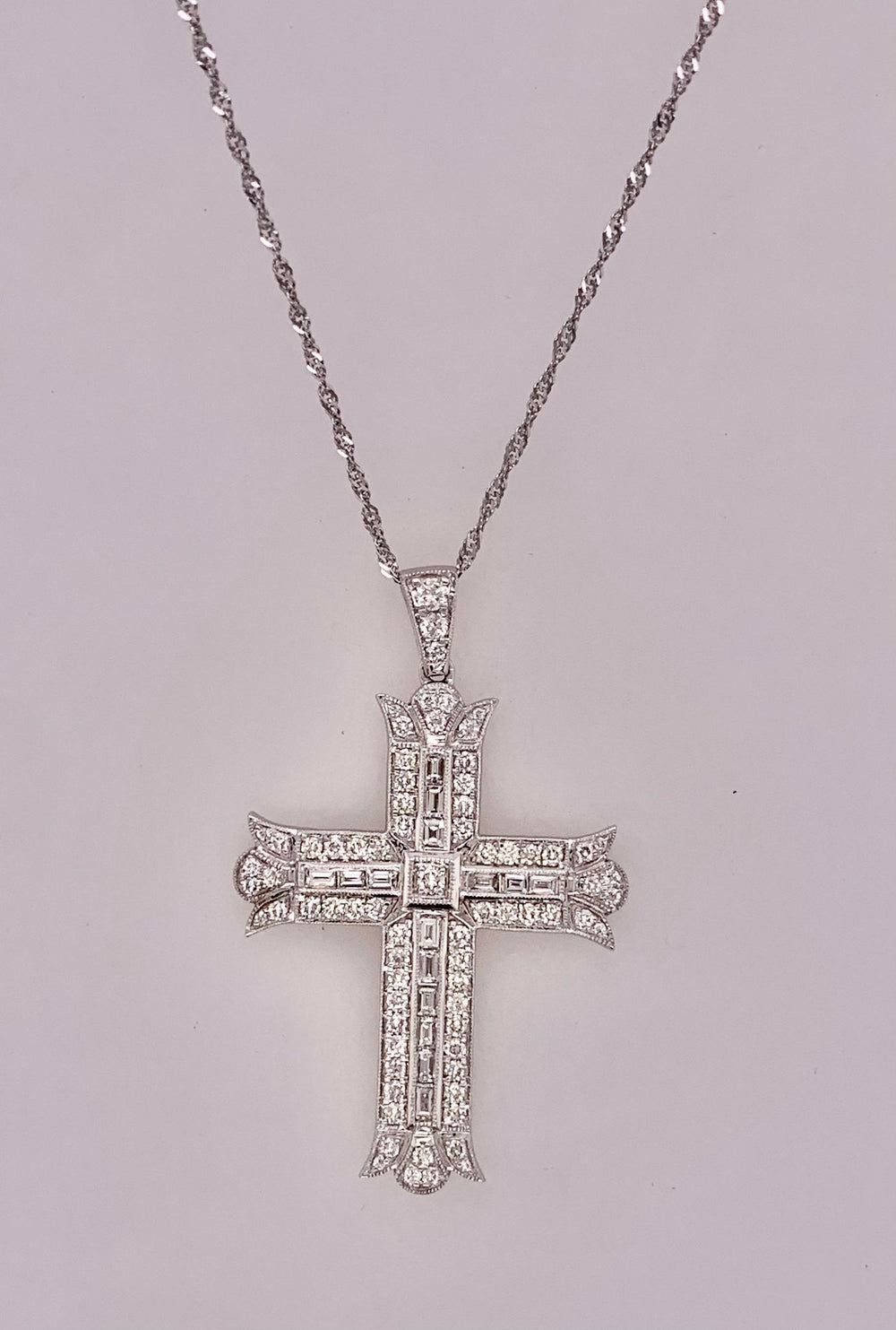 14K Diamond Cross Pendant