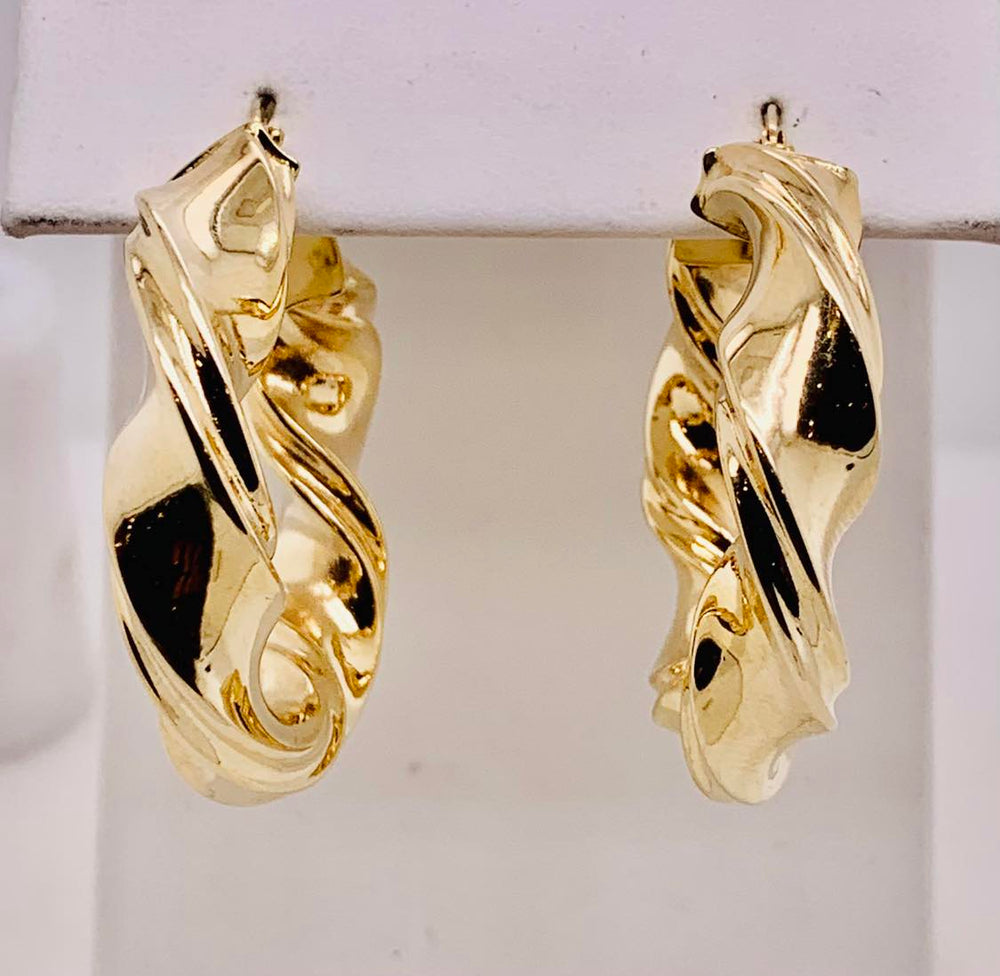 14K Twisted Hoop Earrings