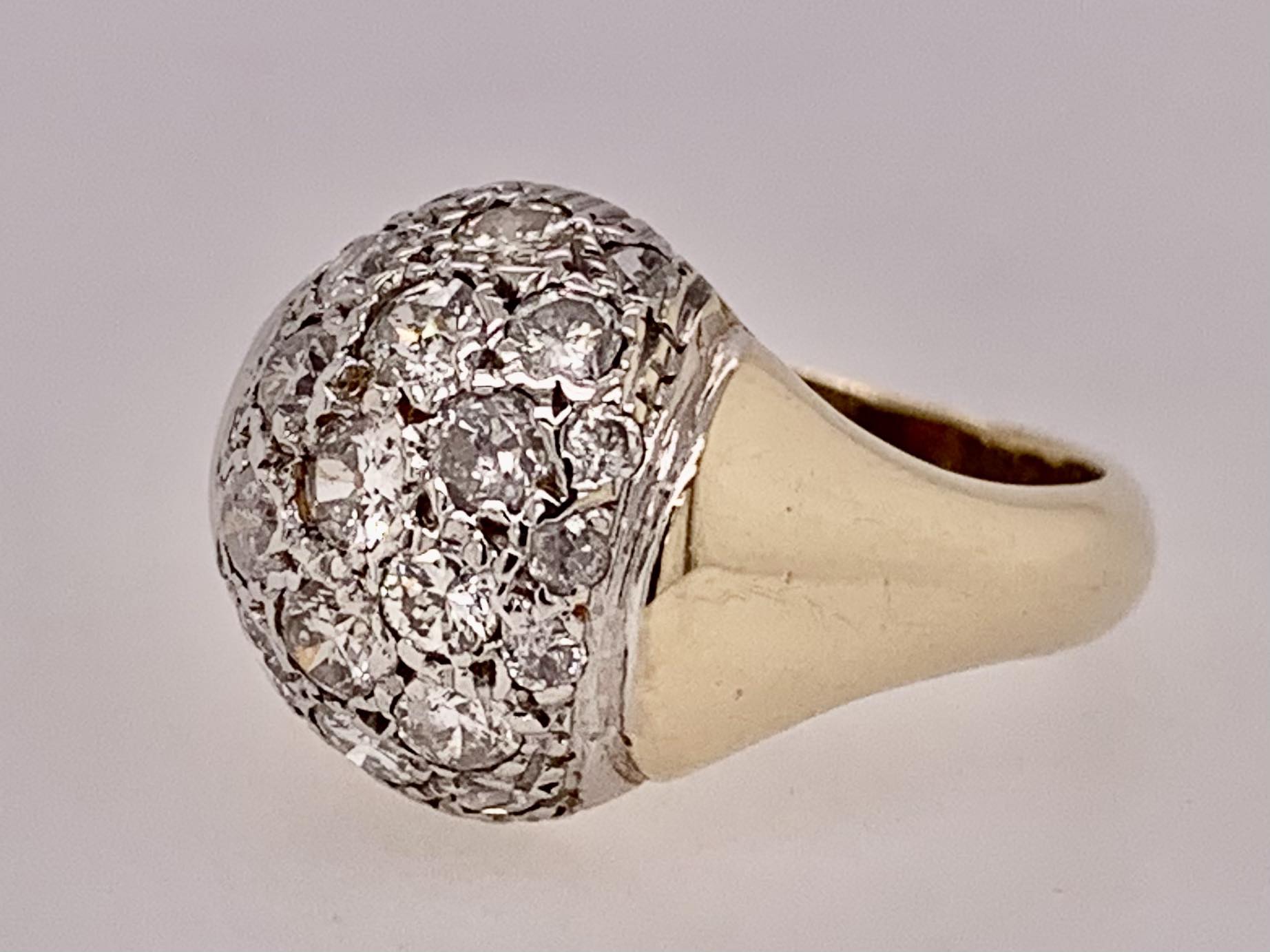 Estate 14K Diamond Dome Ring