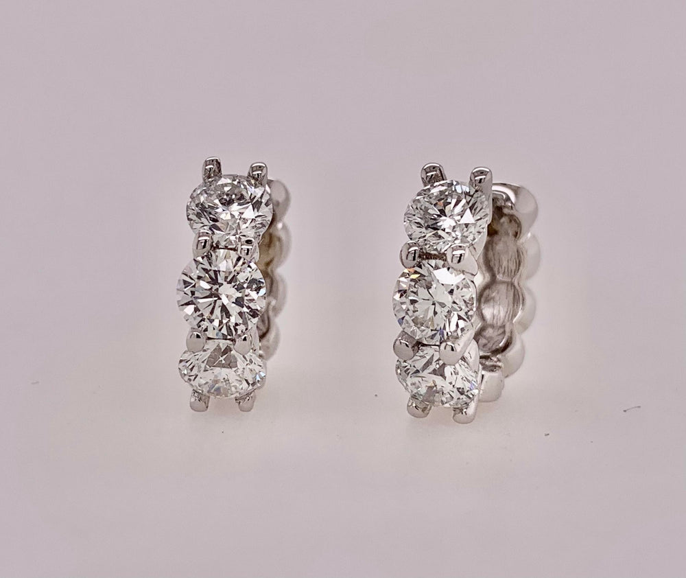 14K White Gold Diamond Earrings