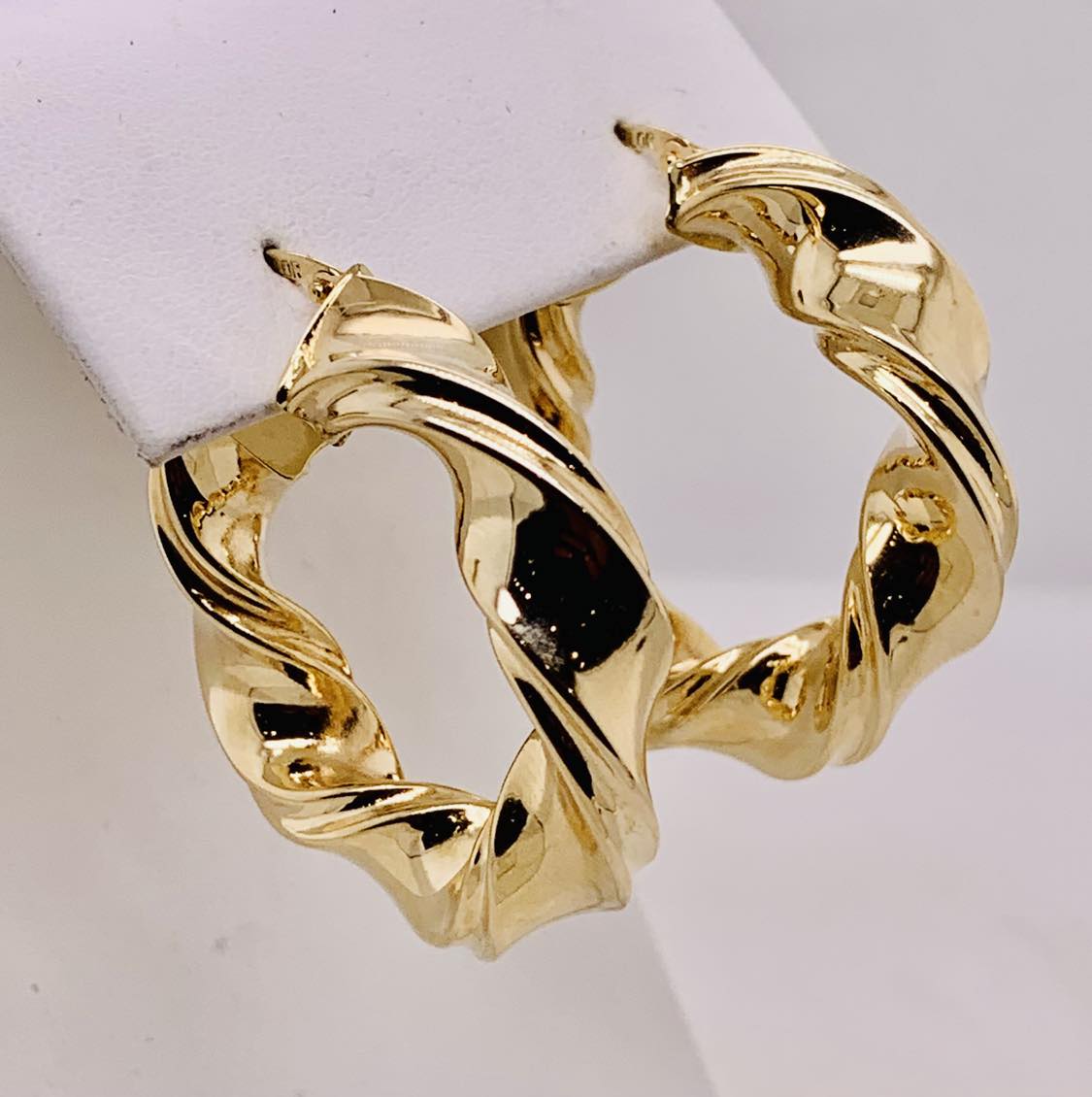 14K Twisted Hoop Earrings