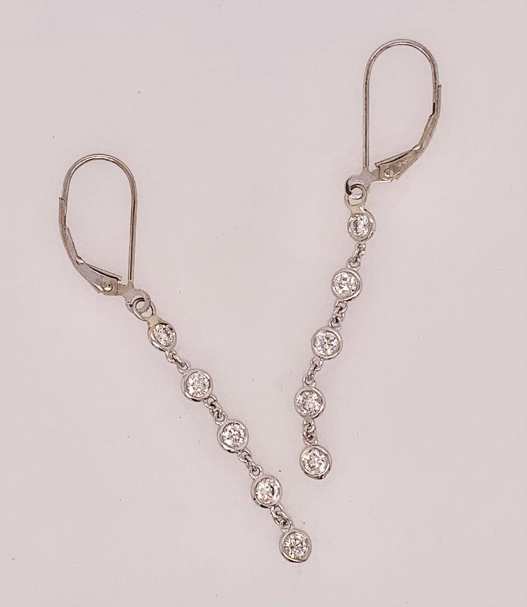 14K Diamond Dangle Earrings