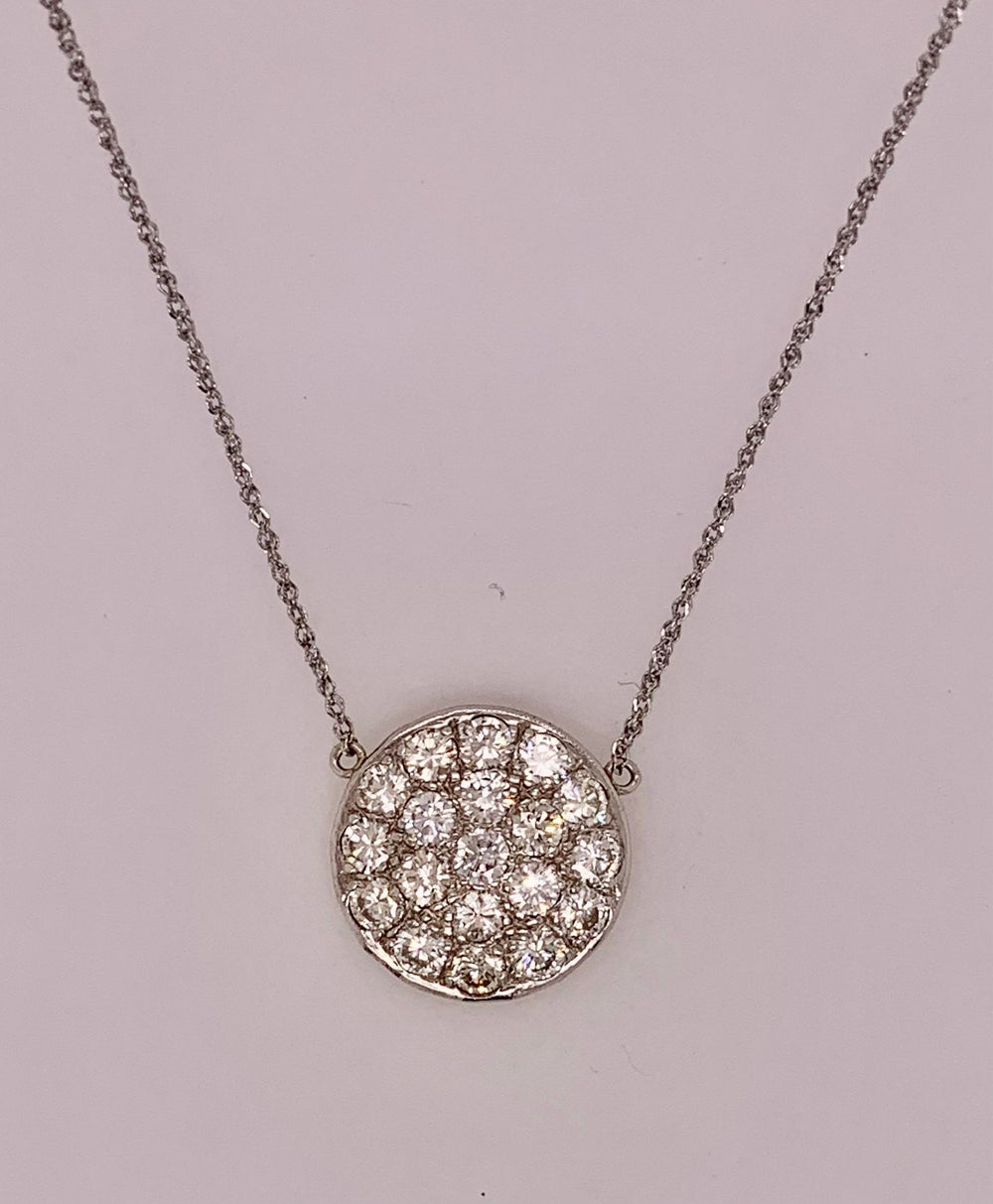 Estate 14K Diamond Circle Necklace