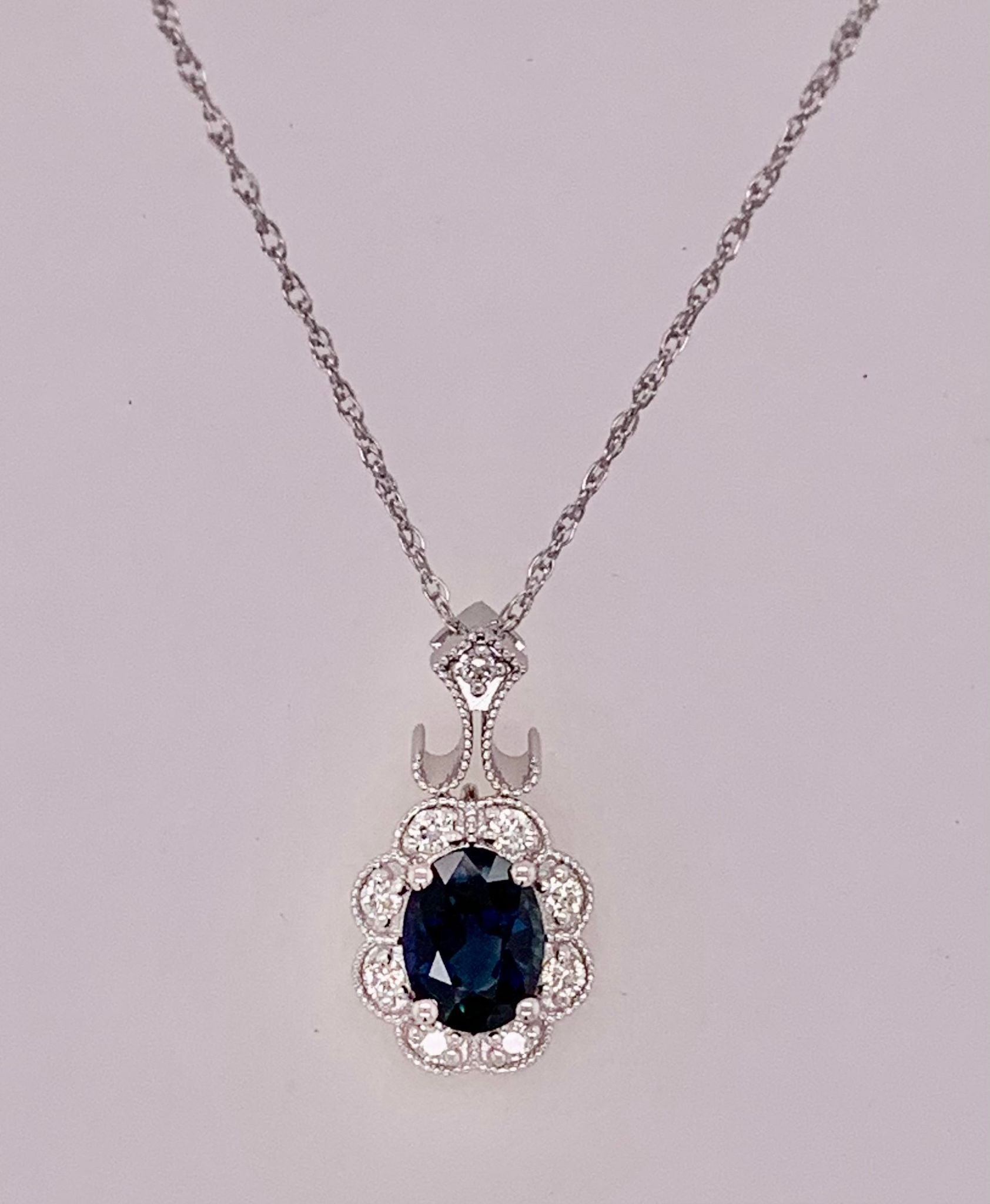 14K Sapphire & Diamond Necklace