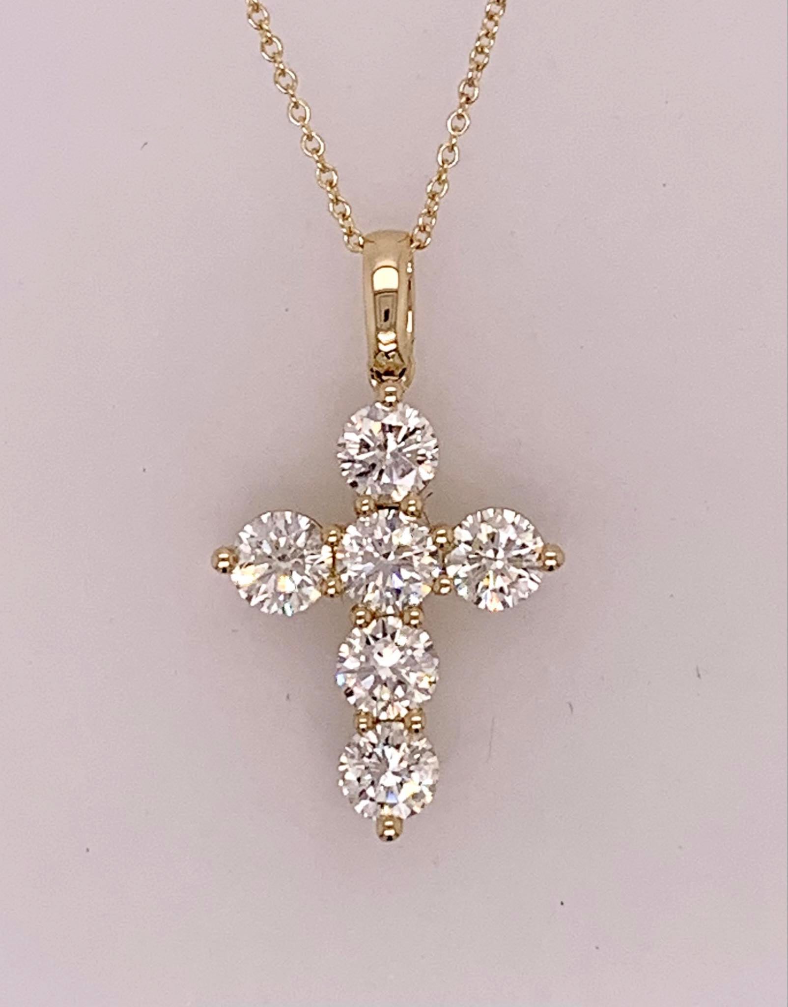 14K Diamond Cross Necklace