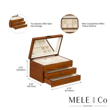 Selma Walnut Wooden Jewelry Box
