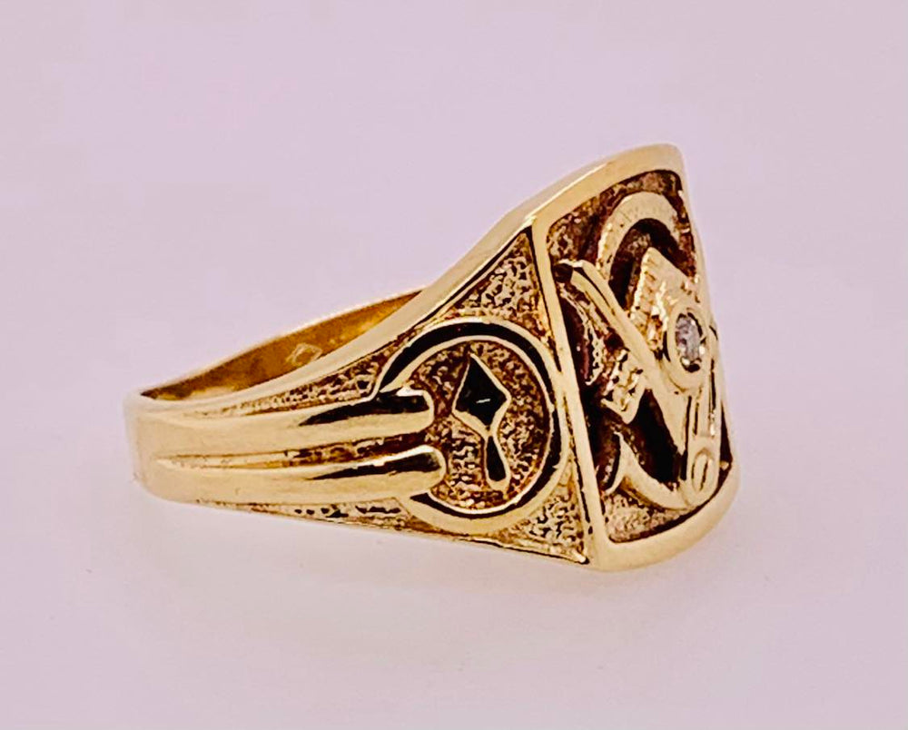 10K Estate Masonic Men's Ring