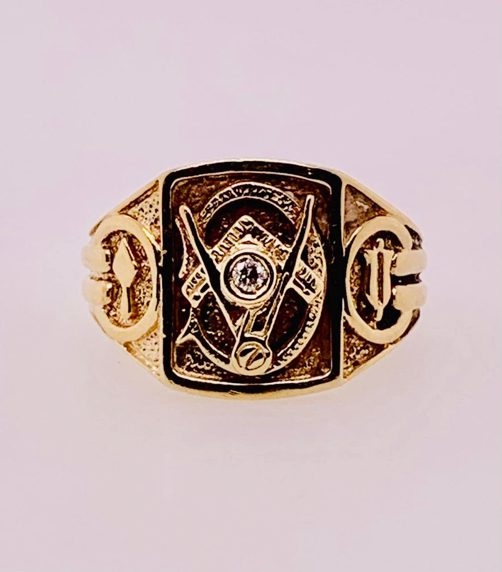 10K Estate Masonic Men's Ring