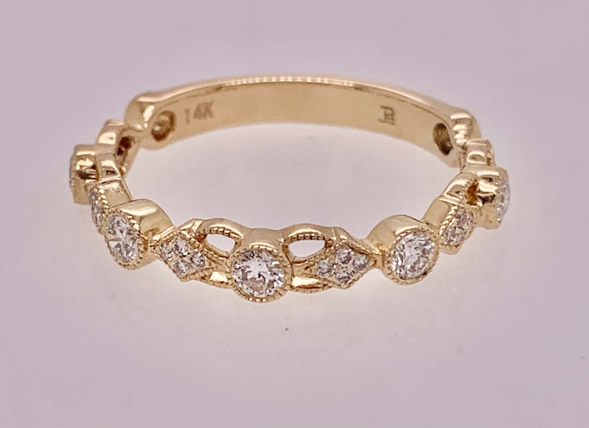 14K Gold Diamond Band Ring