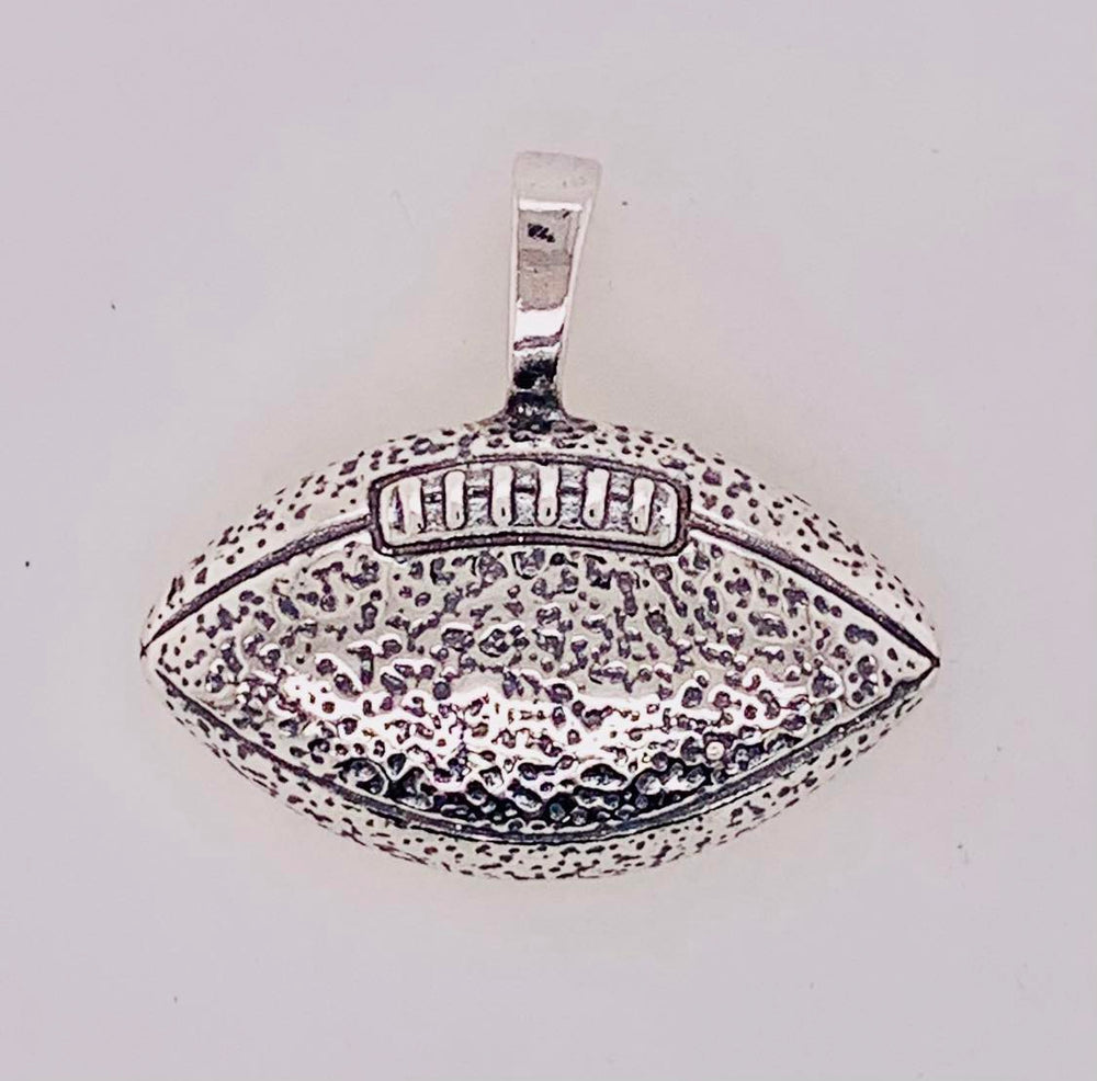 Sterling Silver Antiqued Football Pendant