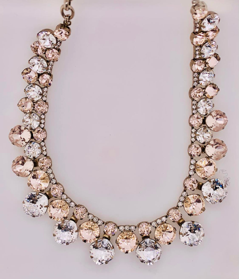 Cushion Cut Crystal Statement Collar Statement Necklace