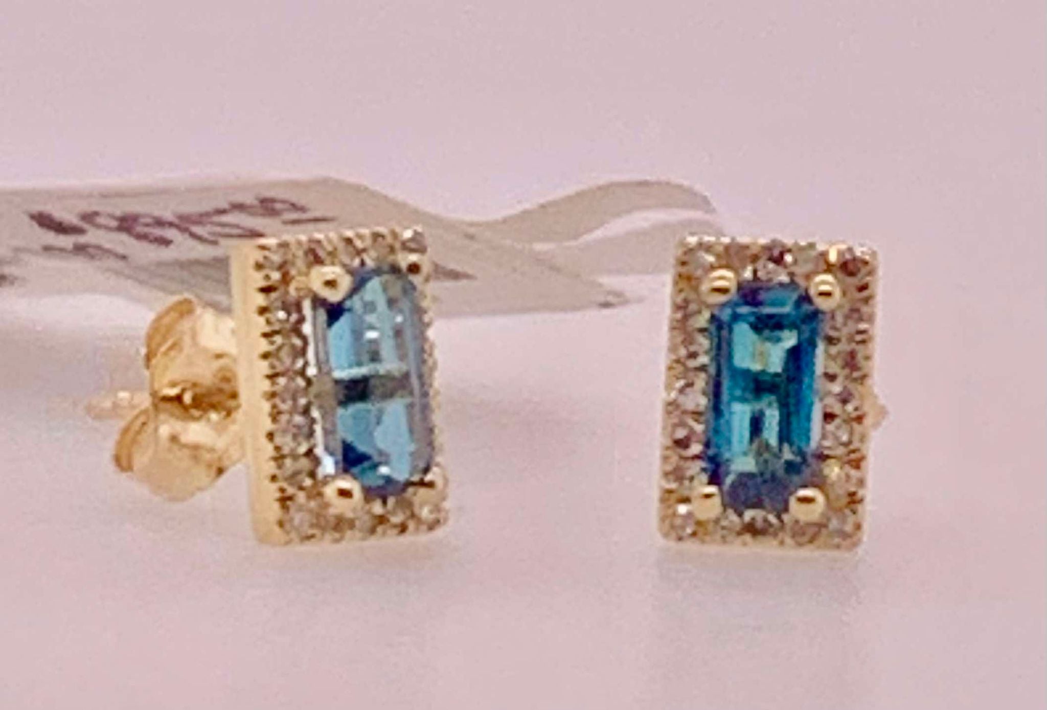 14K London Blue Topaz & Diamond Earrings