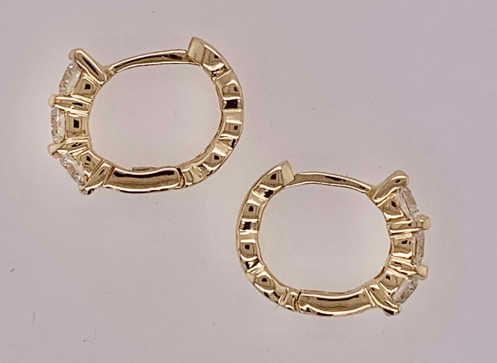 14K Diamond Hoop Earrings