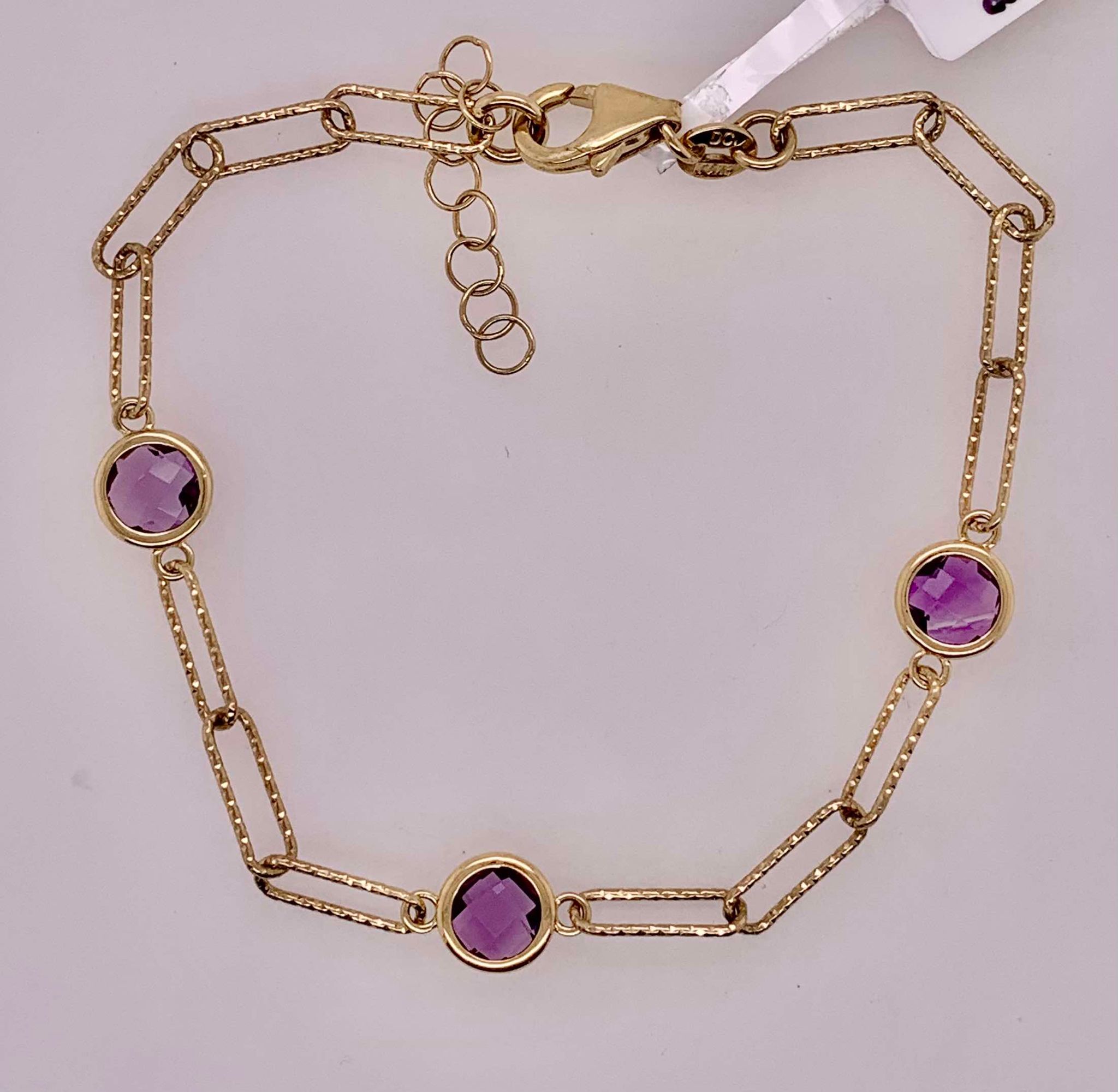 14K Amethyst Bracelet