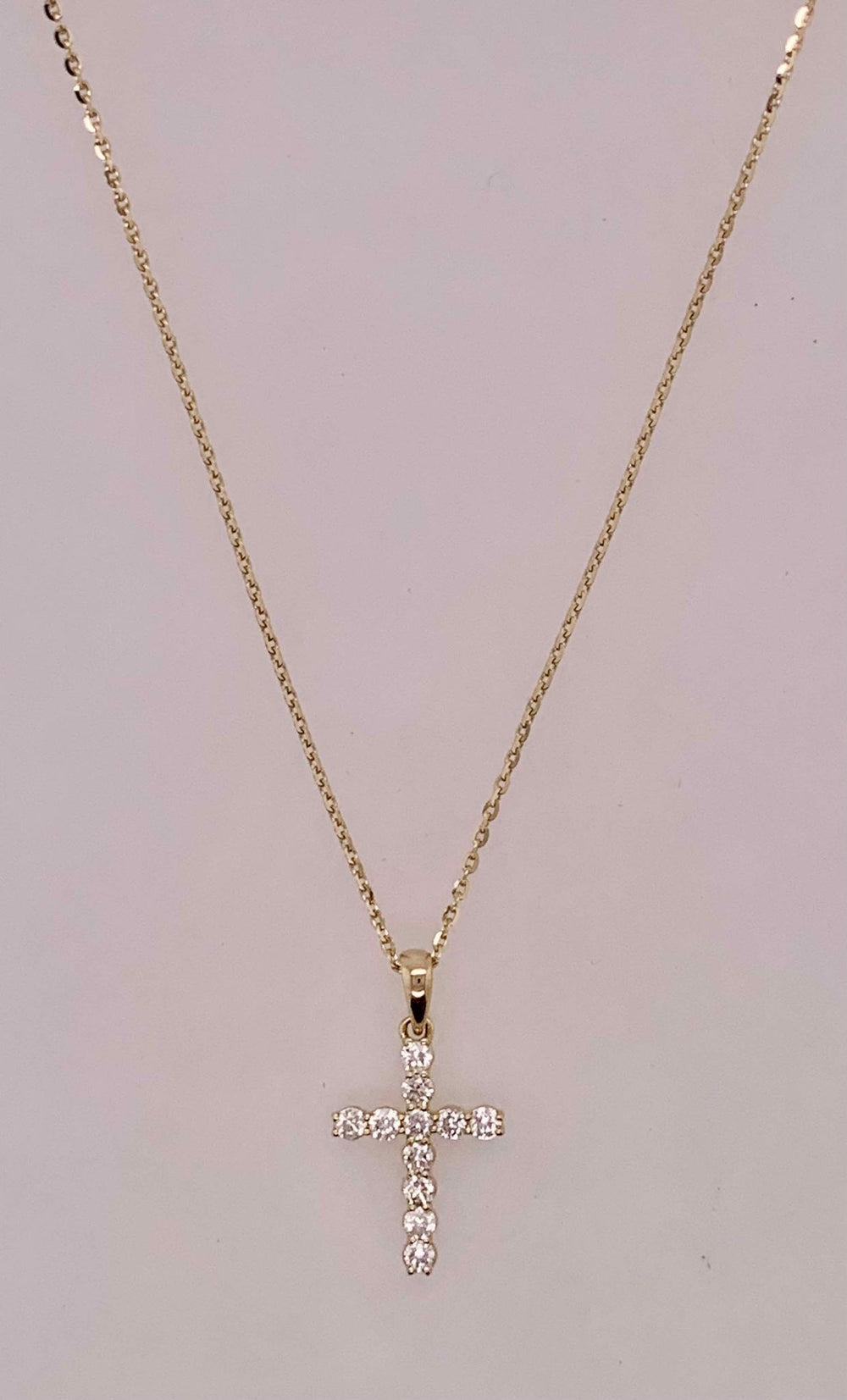 14K Diamond Cross Pendant Necklace