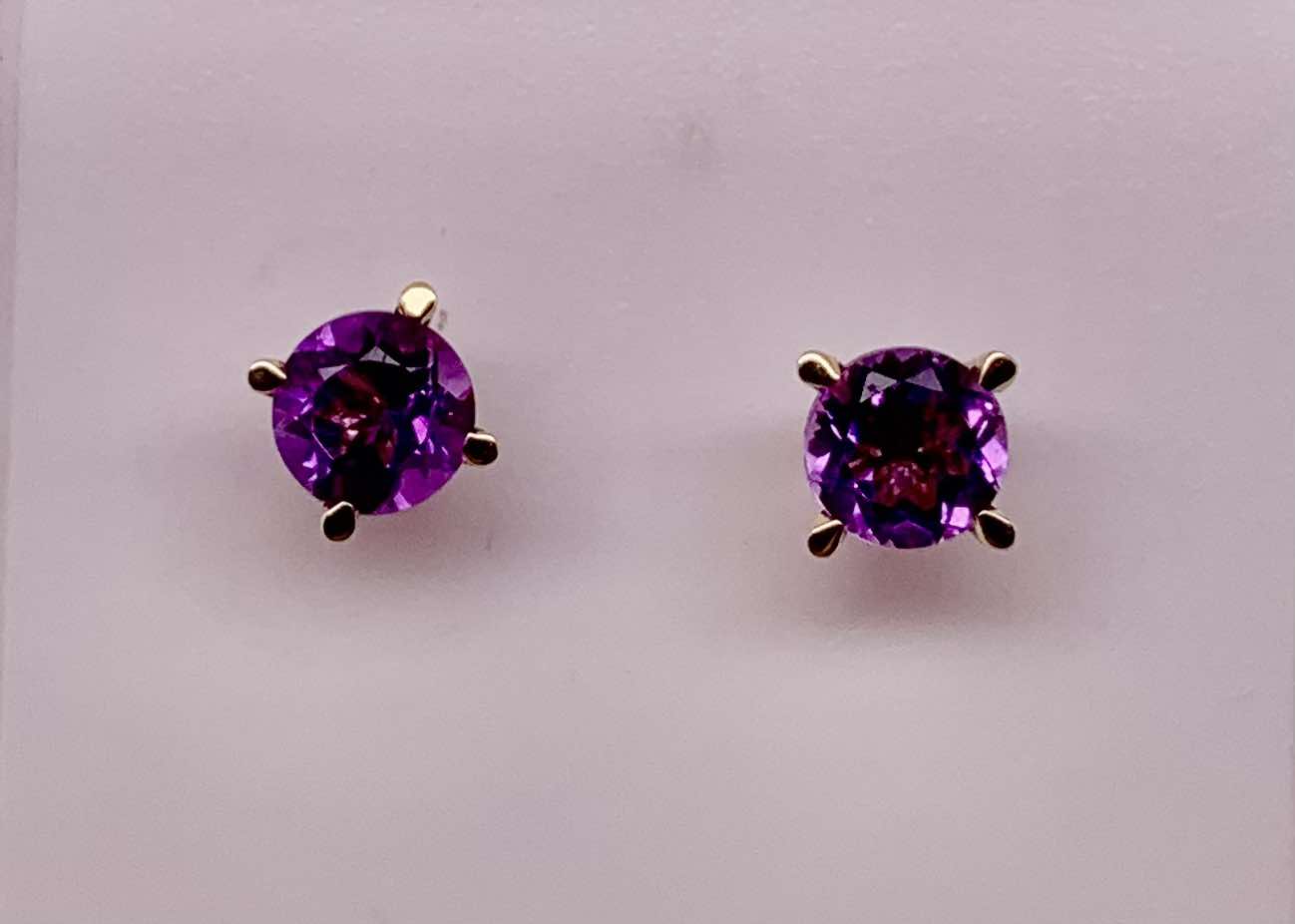 14K Amethyst Stud Earrings