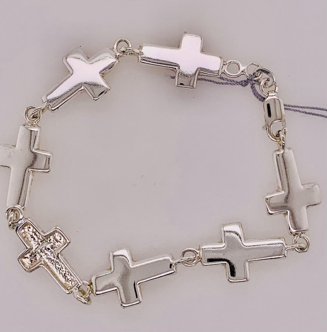 Sterling Silver Crosses Bracelet