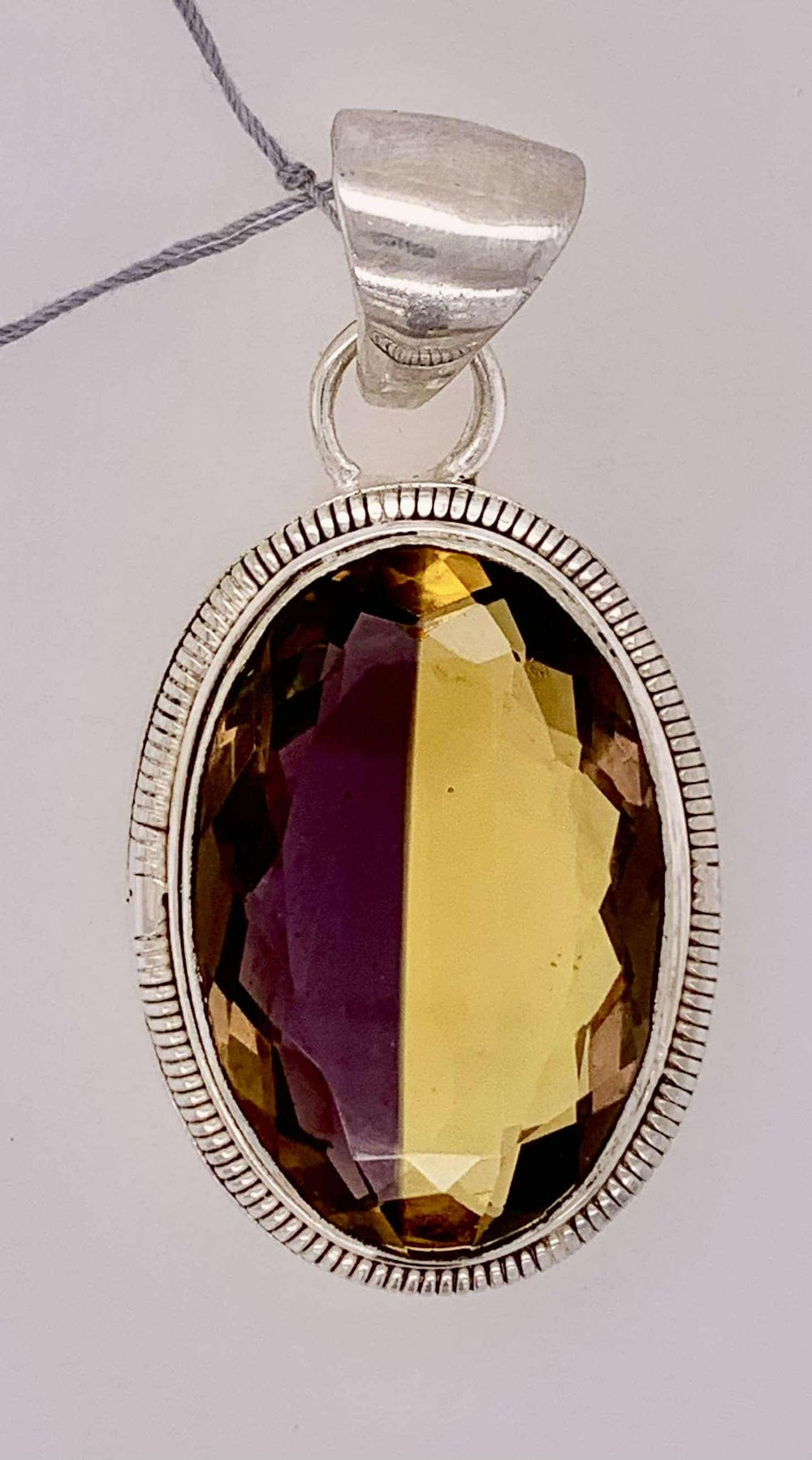 Estate Synthetic Smoky Quartz Pendant