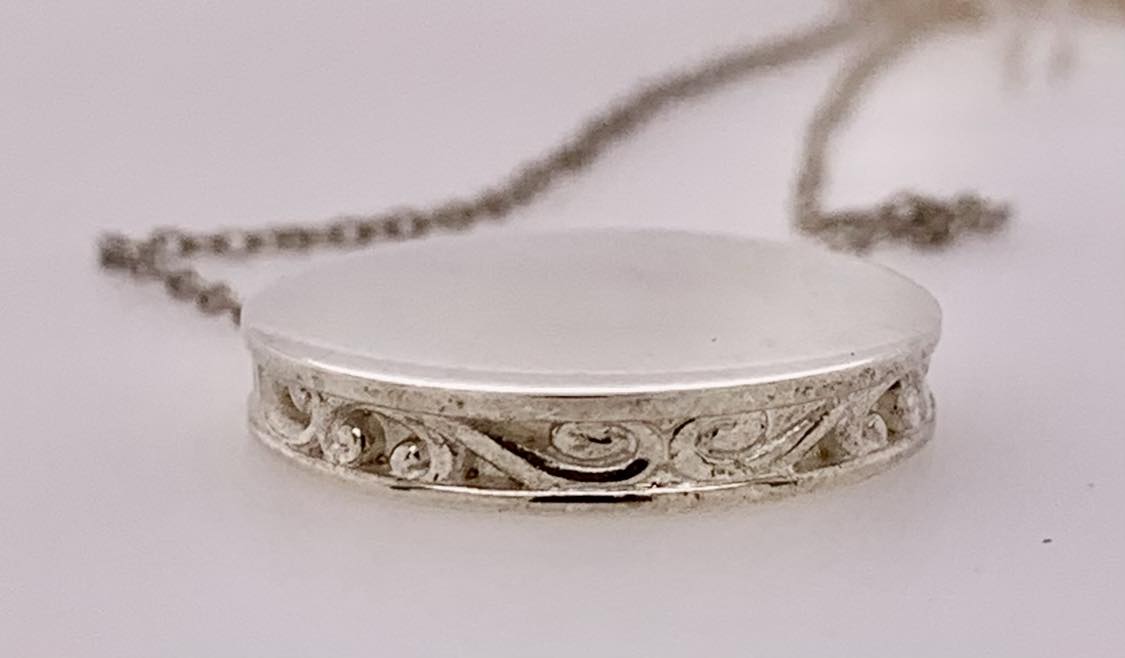 Sterling Silver Disk Neckace