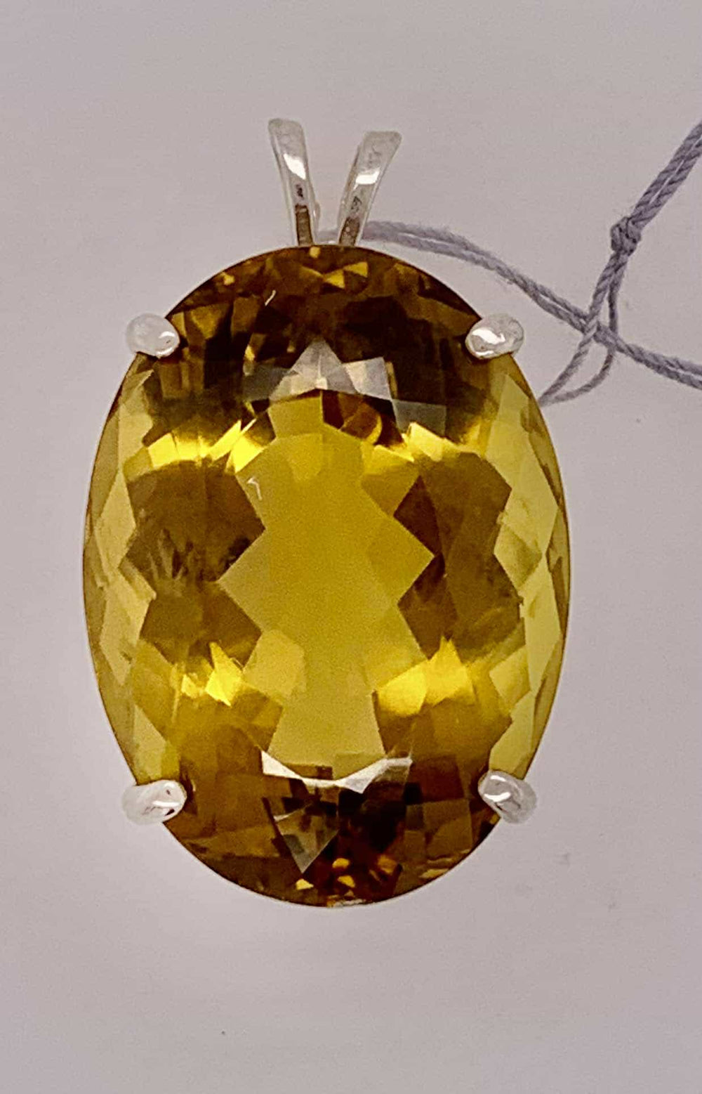 Estate Sterling Silver Citrine Pendant