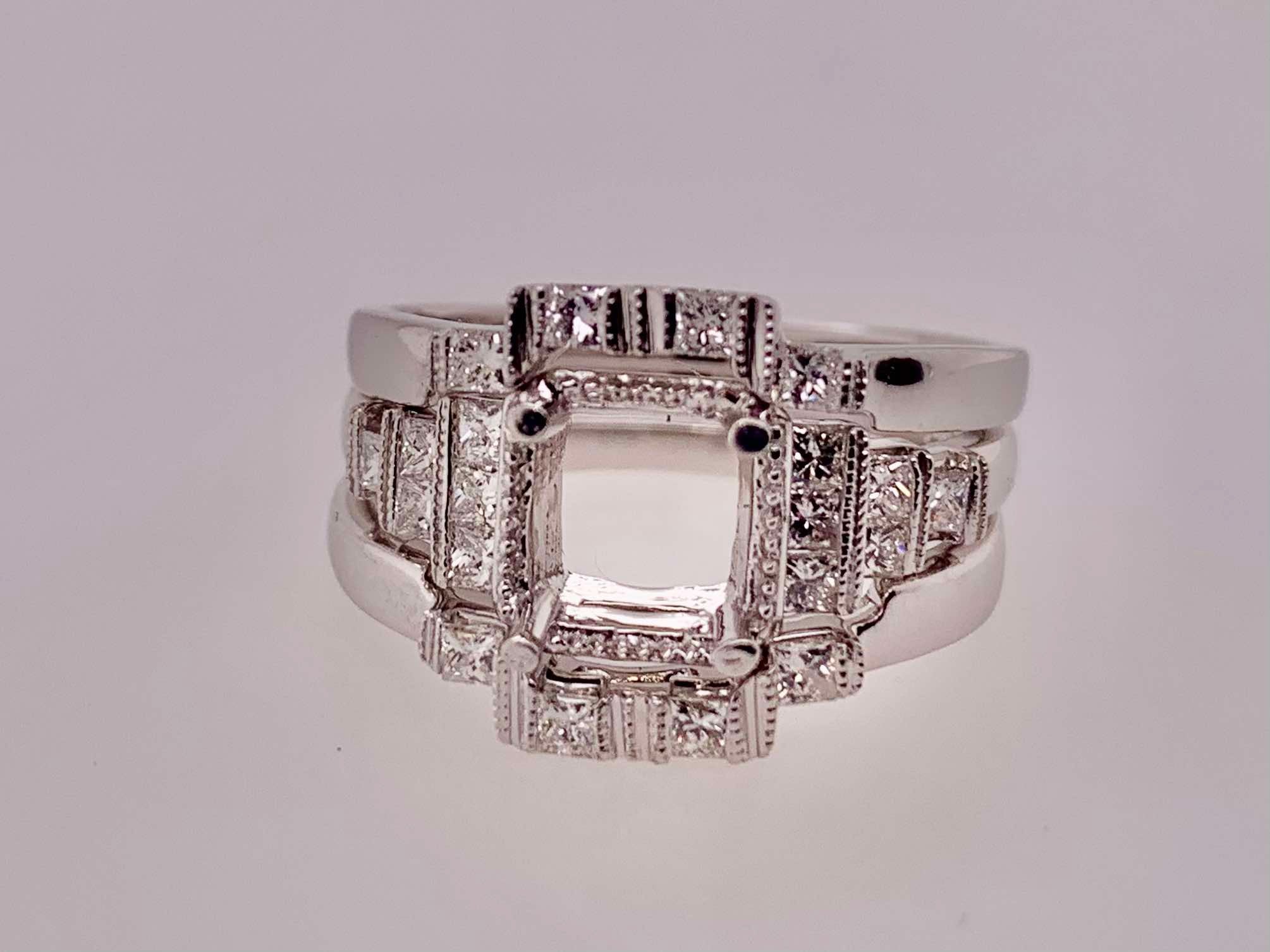 14K Diamond Curved Band