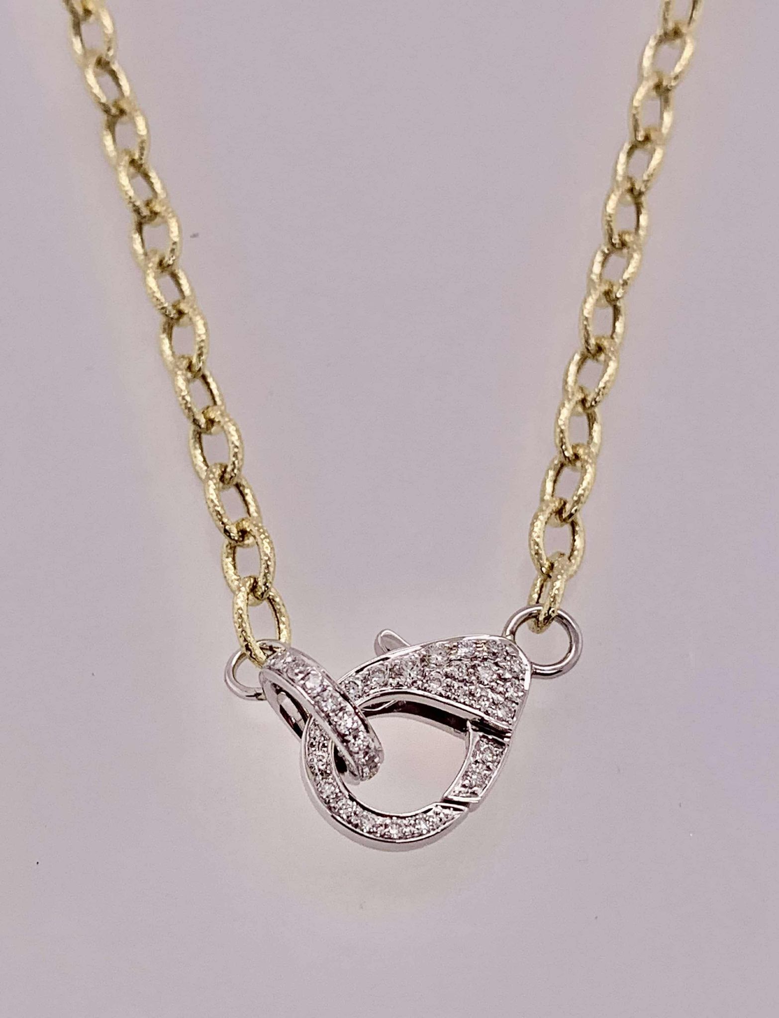 14K Yellow Cable Chain with Diamond Clasp