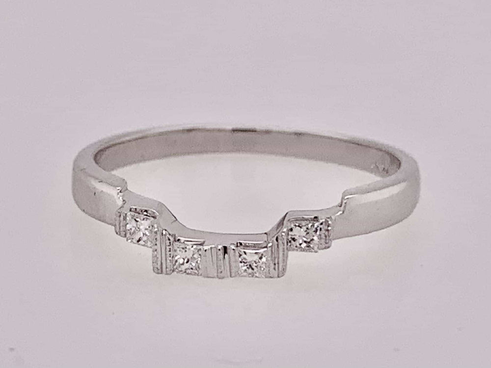 14K Diamond Curved Band