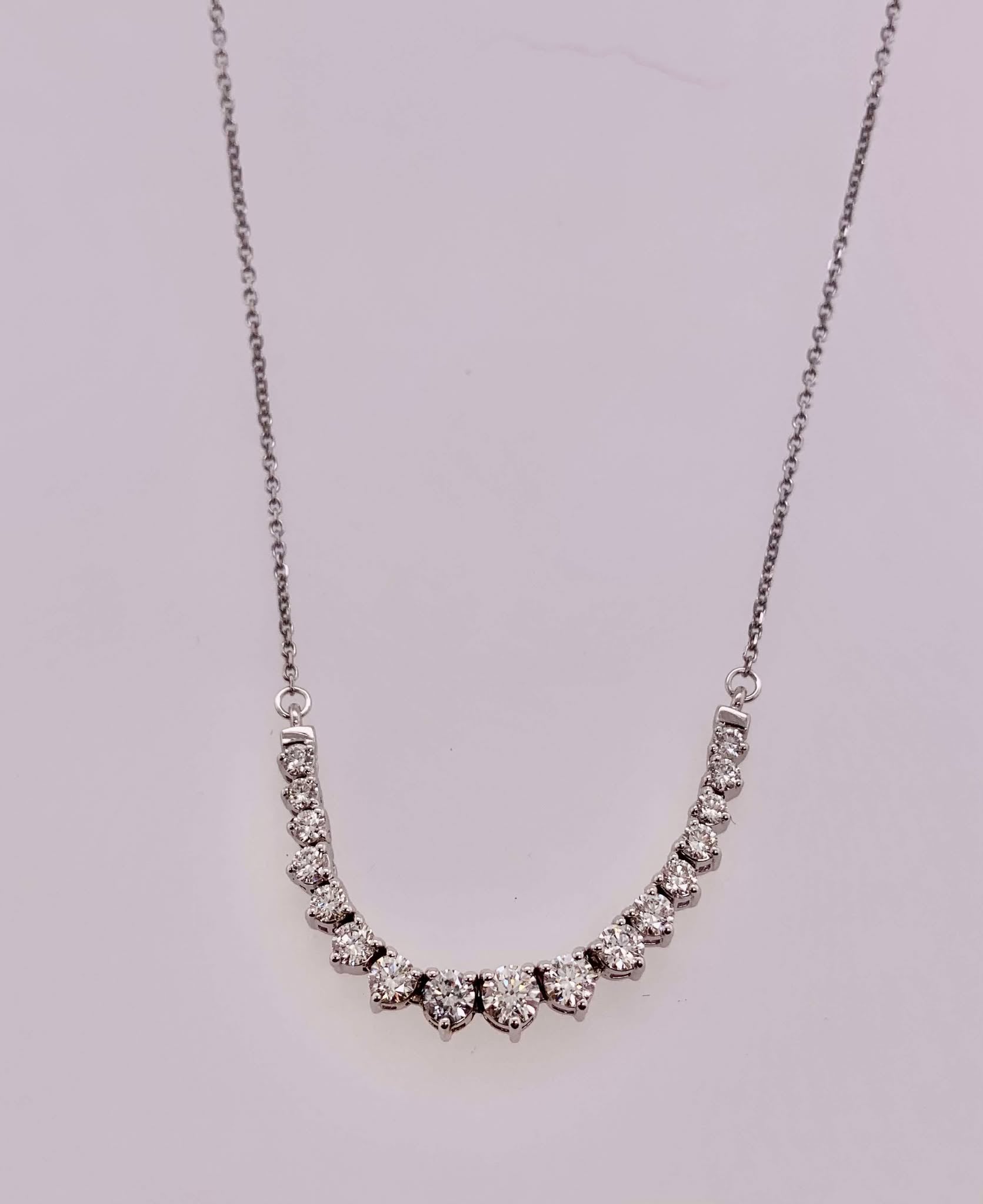 14K White Gold Diamond Necklace