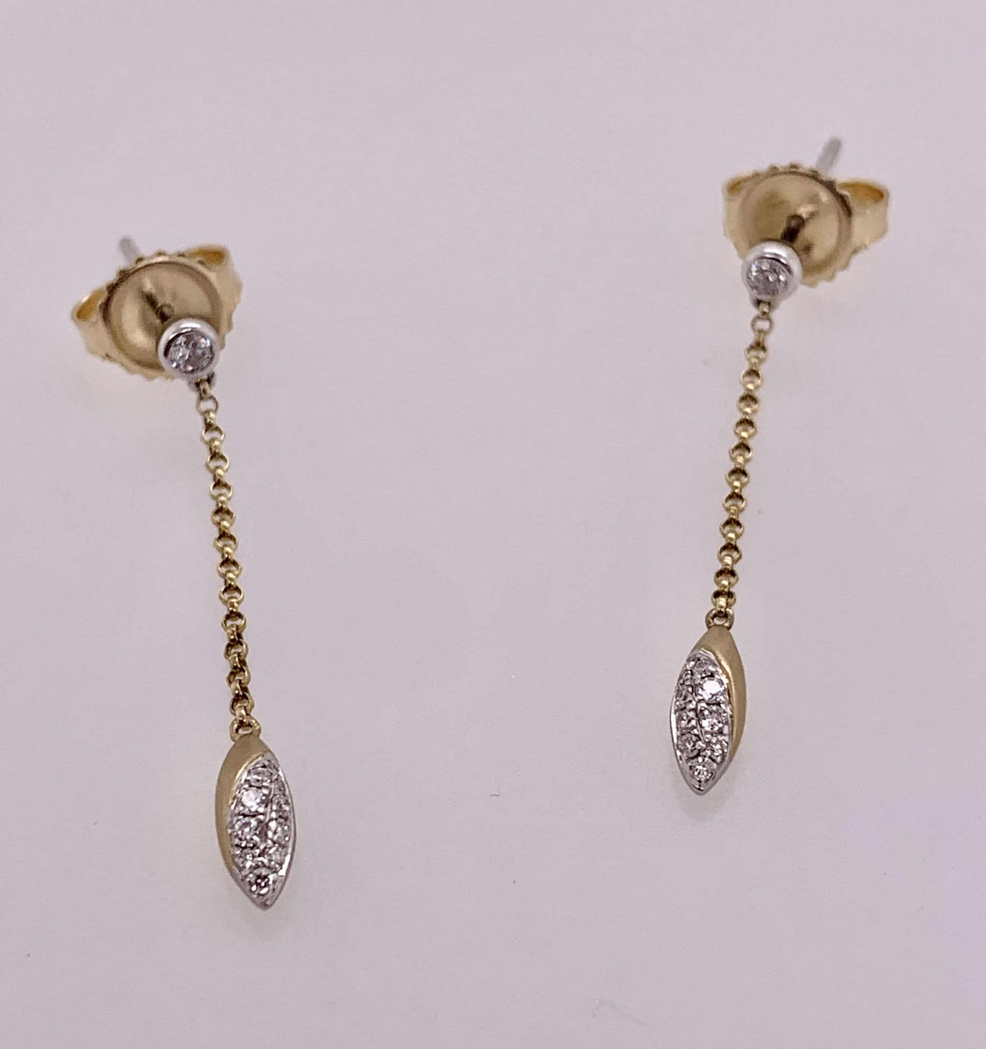 14K Diamond Dangle Earrings