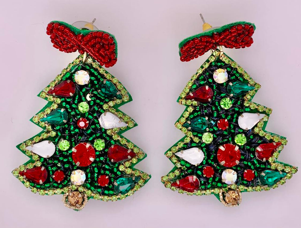 Fl La La Christmas Tree Earrings.