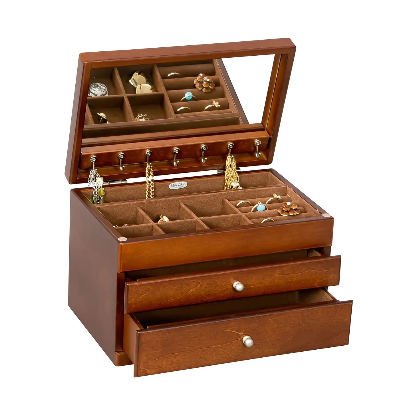 Brisbane Walnut Wooden Jewelry Box