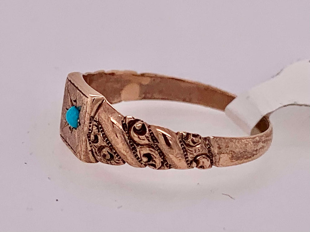 10K Rose Gold Estate Turquoise Ring