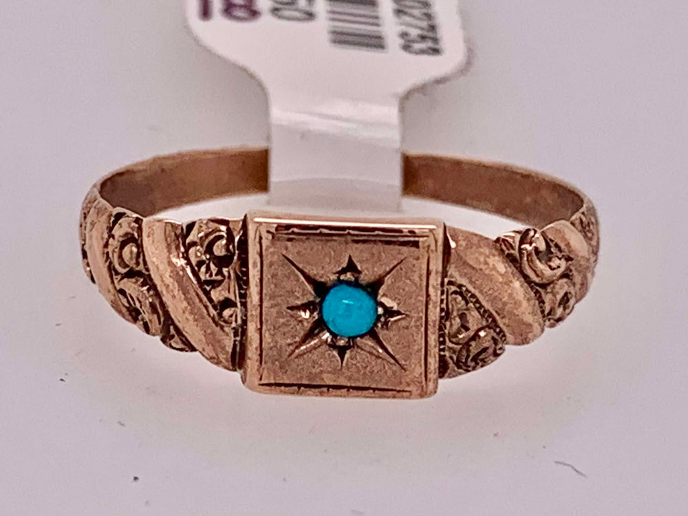 10K Rose Gold Estate Turquoise Ring