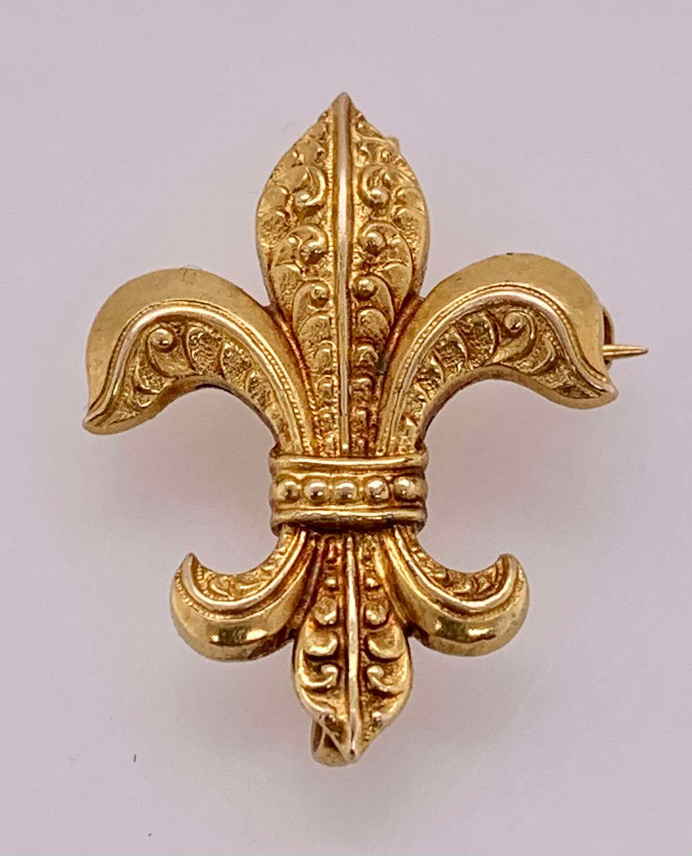 14K Estate Fleur-de-lis Brooch