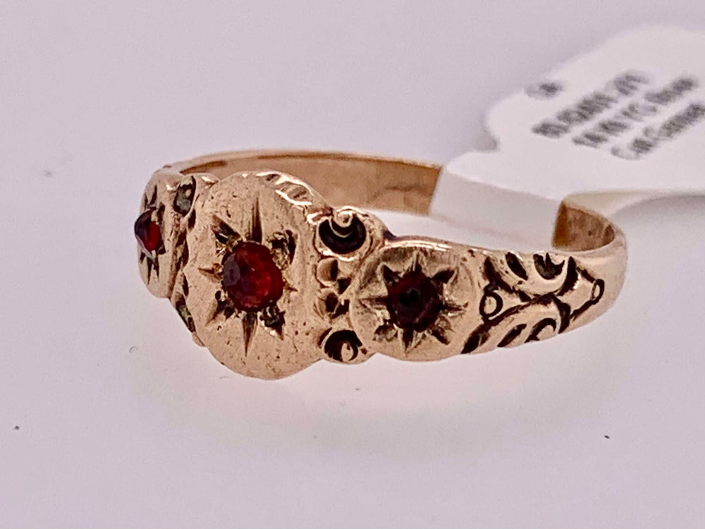 14K Rose Gold Estate Garnet Ring