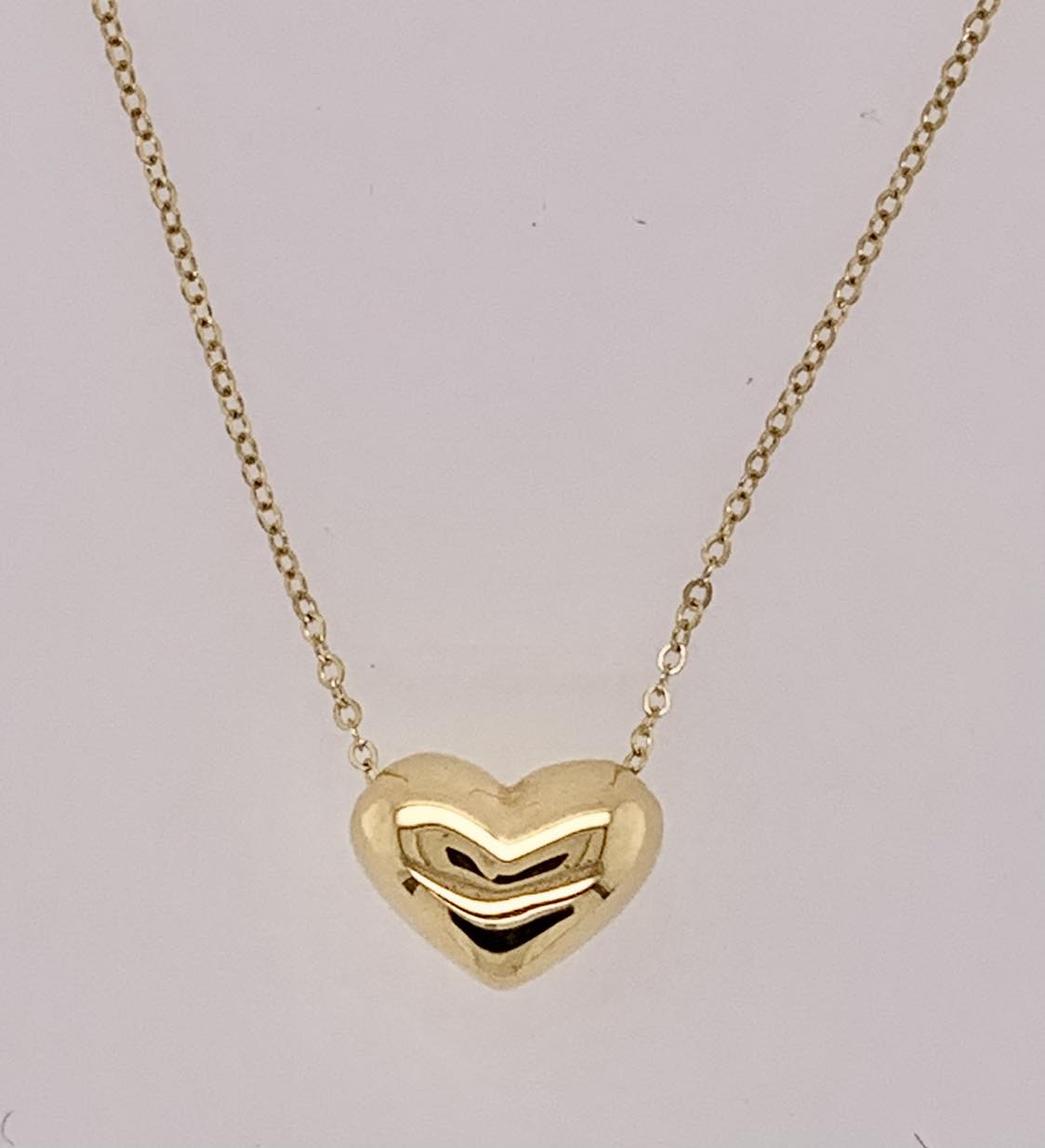 14K Puffed Heart Necklace
