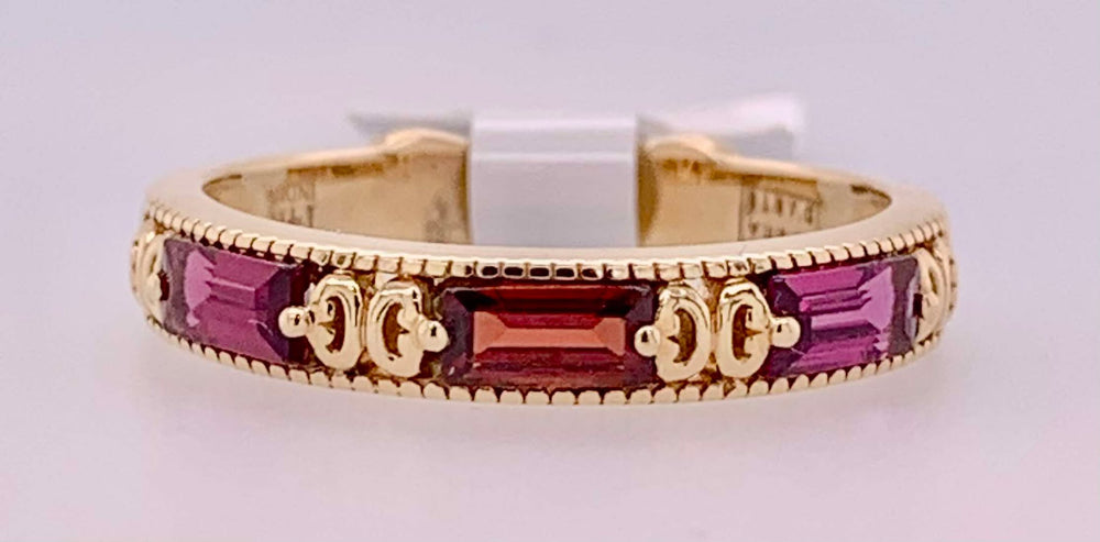 14K Rhodolite Garnet Band Ring