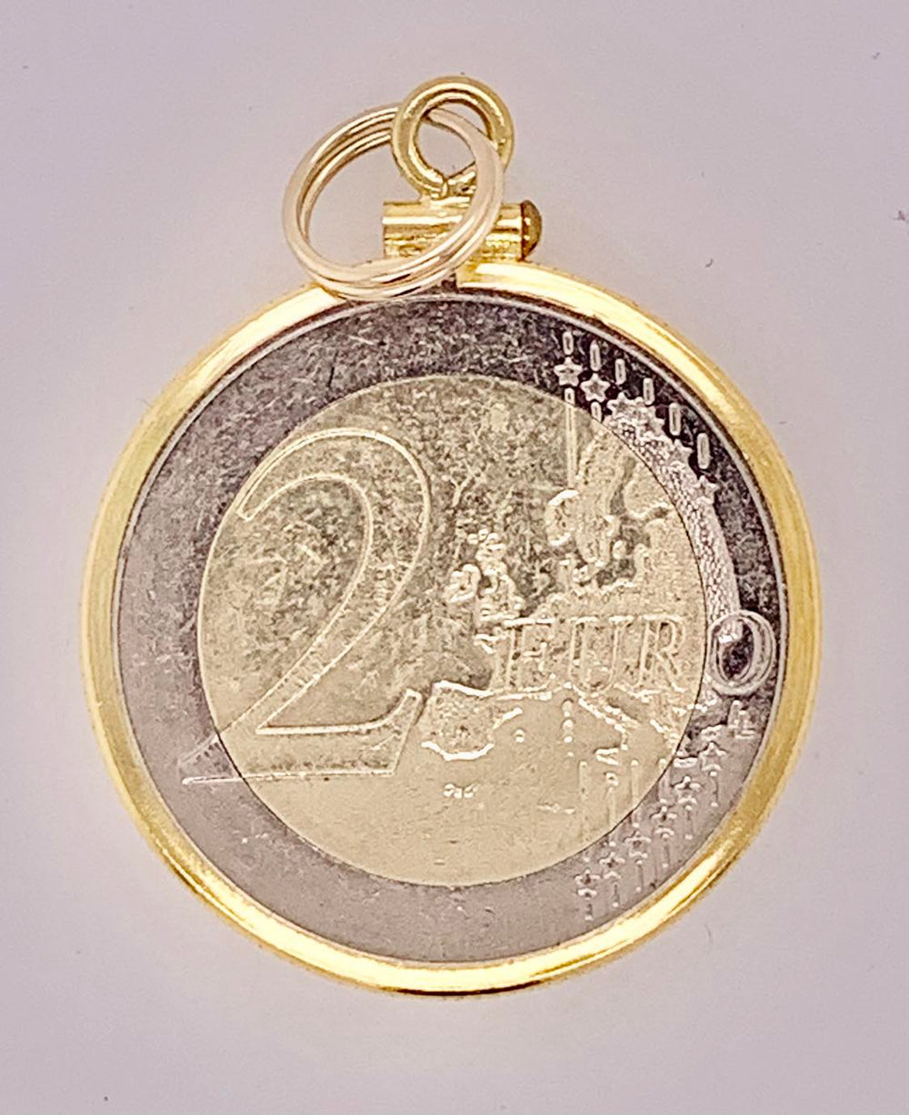 Two Euro Custom Coin Pendant