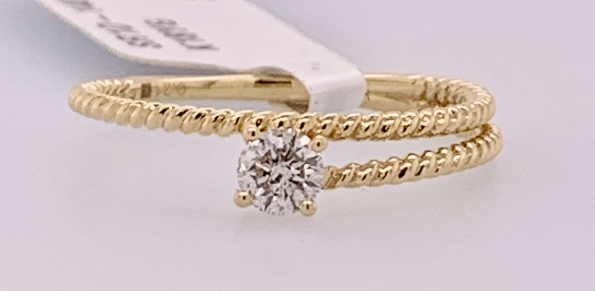 18K Diamond Bypass Ring