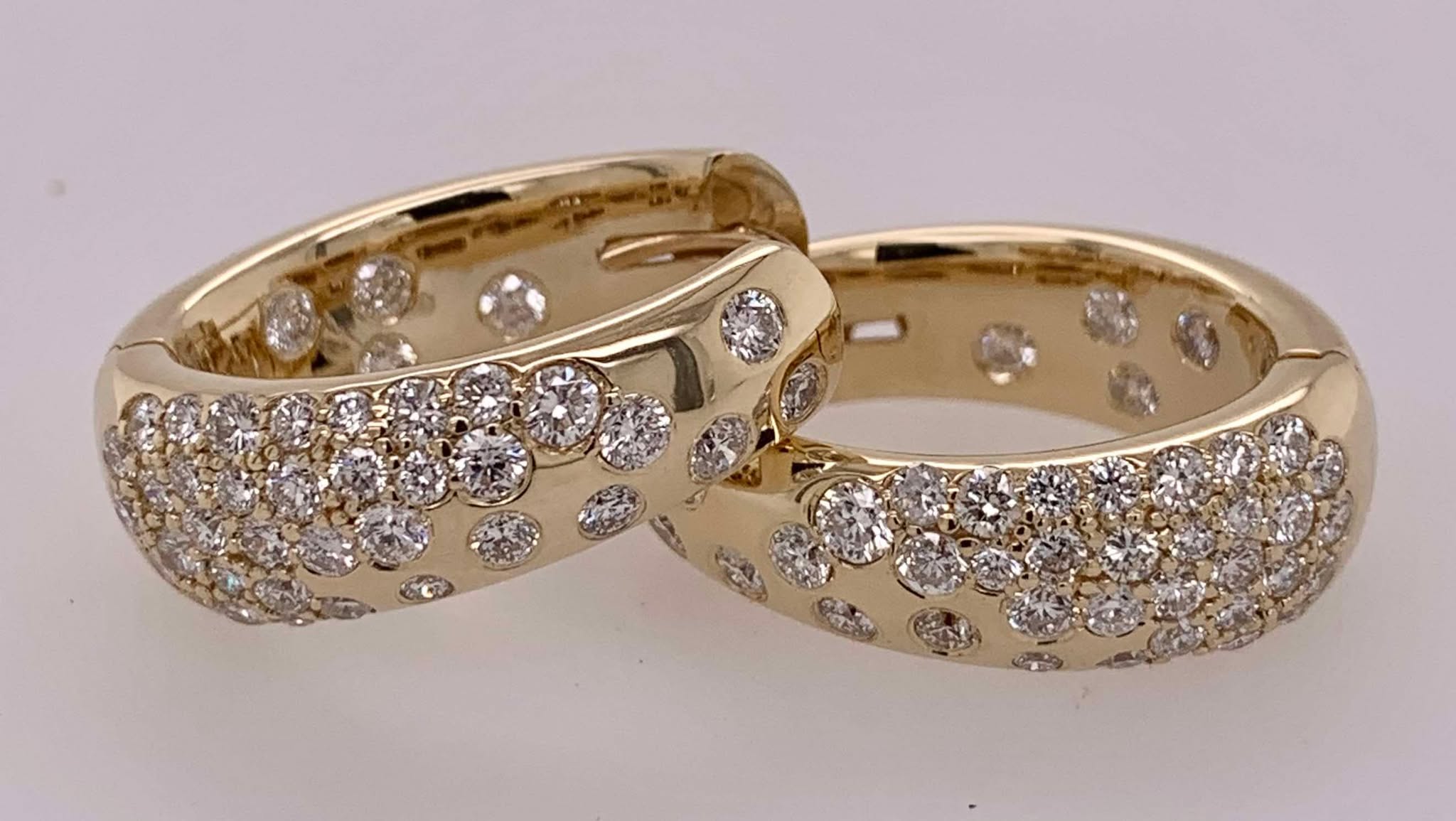14K Diamond Hoop Earrings