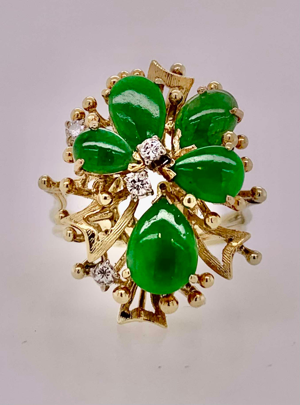 Estate Jade & Diamond Ring