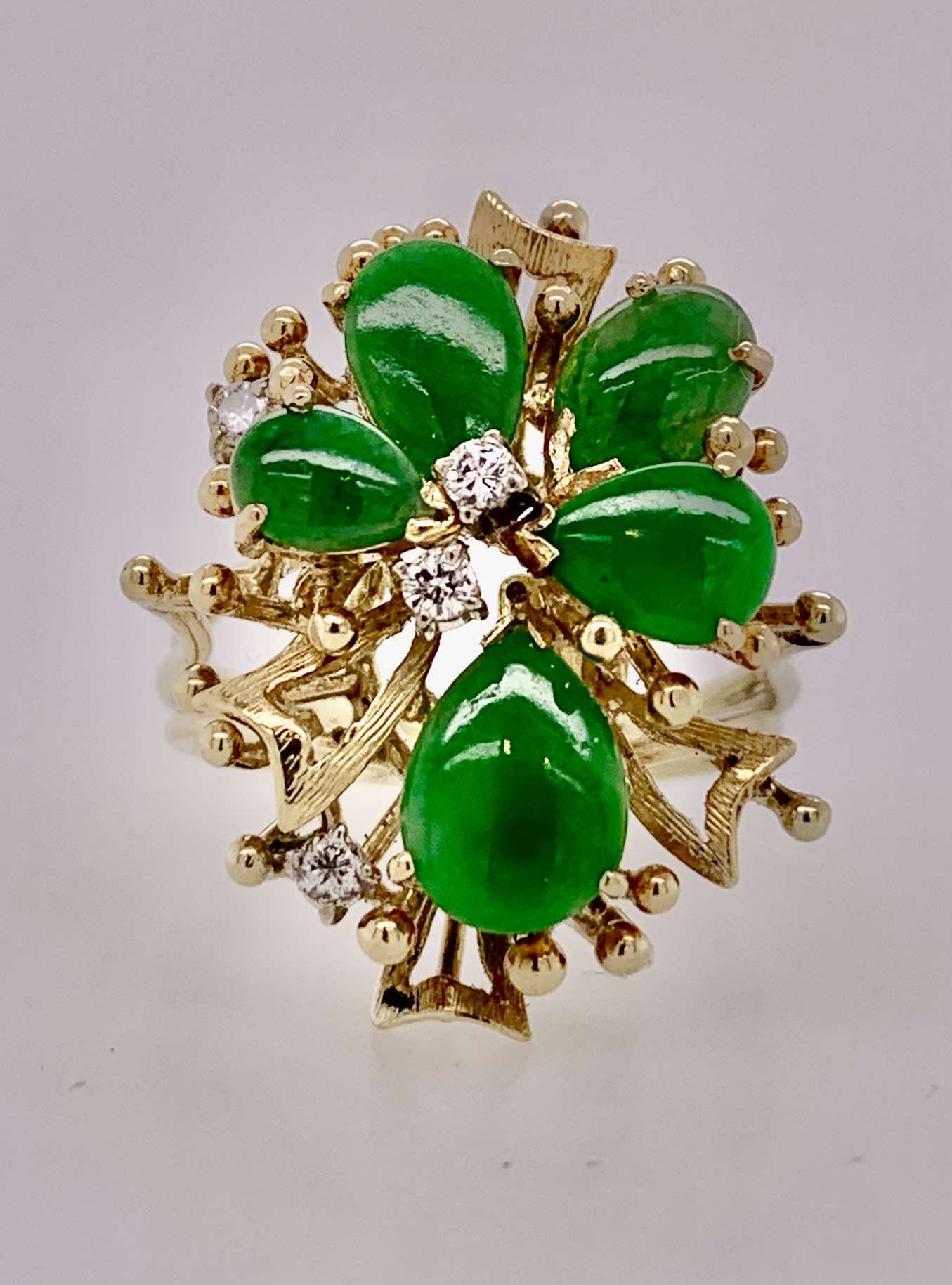 Estate Jade & Diamond Ring