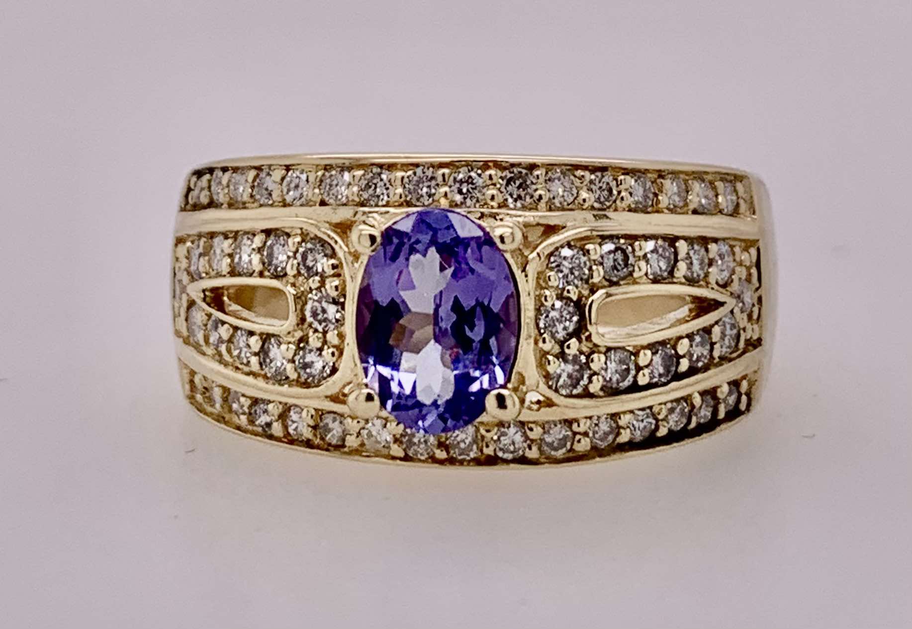 Estate Tanzanite & Diamond Ring