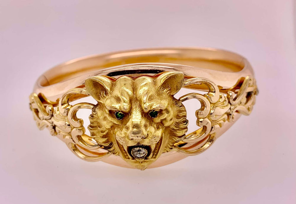 Estate Ornate Gold-Filled Bangle