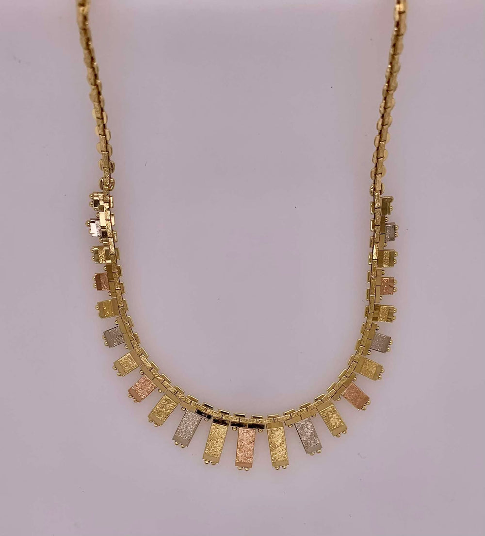 Estate 14K Tri-Gold Necklace