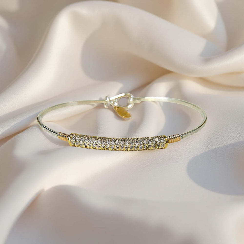 Earth Grace Sterling Silver Star Pave Bracelet